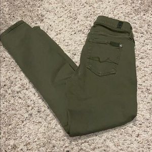 7 for All Mankind Green Skinny Jeans